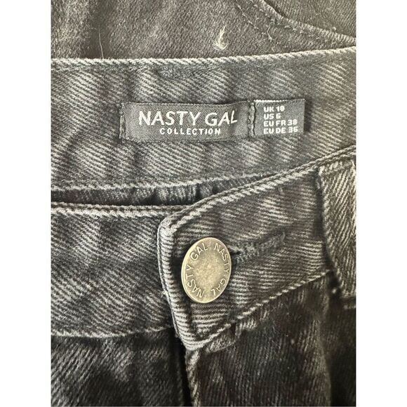 Nasty Gal collection black mom super high rise jeans size 6 - Picture 6 of 13